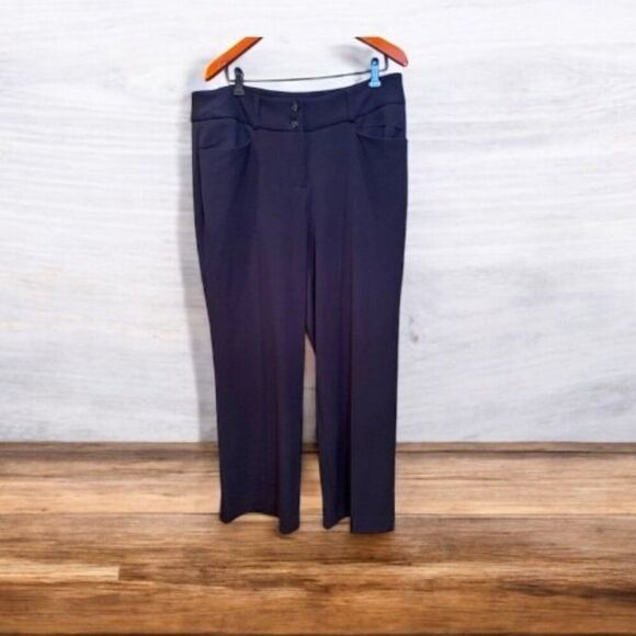 Alfani Woman Navy Blue Dress Pants Size 14W Trousers- Corpcore - Picture 1 of 6